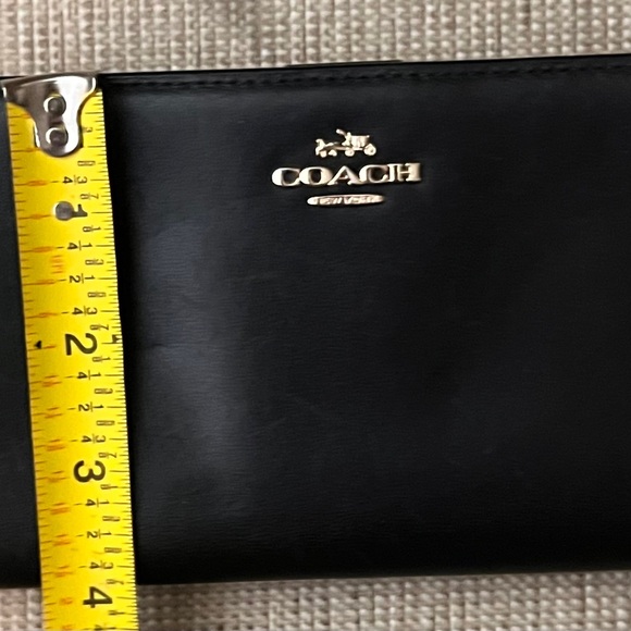 Coach Black Leather Wallet with Gold Accent - Picture 8 of 15